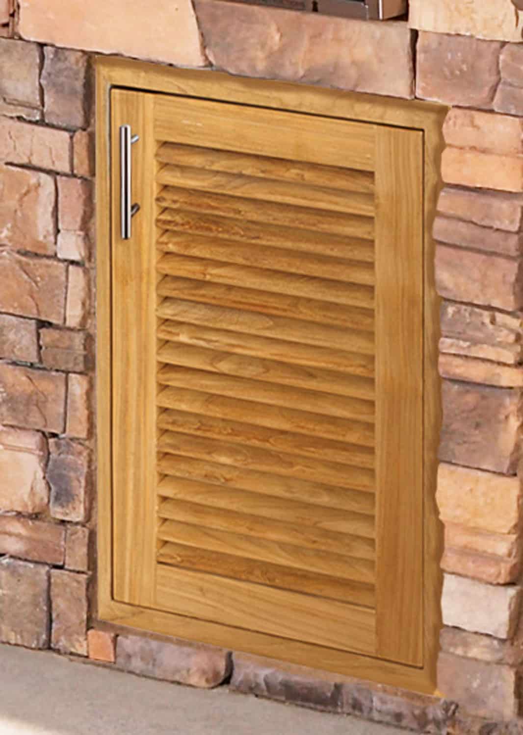 18” Single Access Doors Louvered (Rt. Hinge) Pacific Teak Millworks